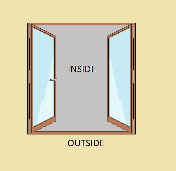 Solid Oak French Doors Inwards Opening Opens Wooden Hardwood External
