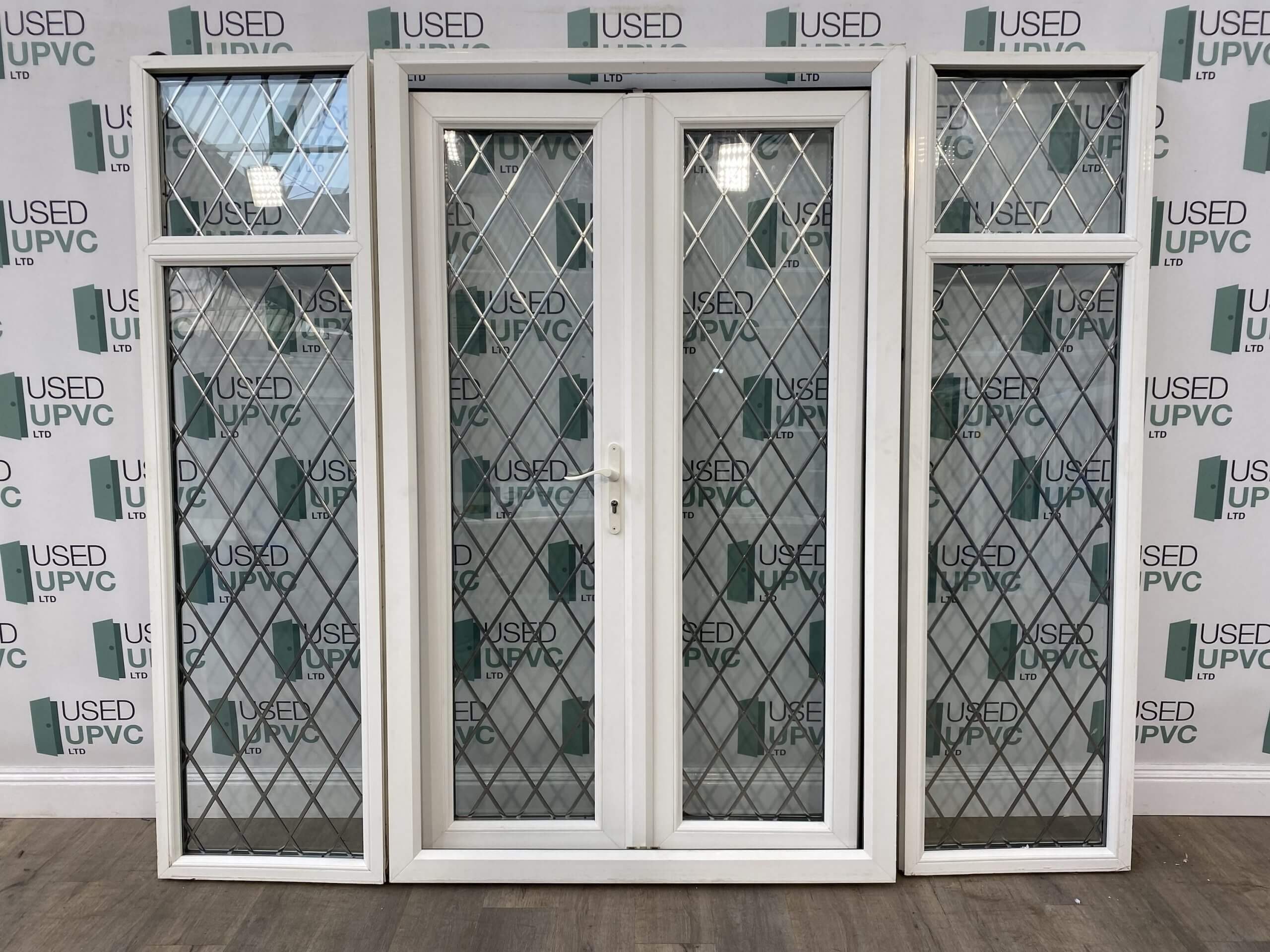 uPVC White French Doors & Sidelights Green doors