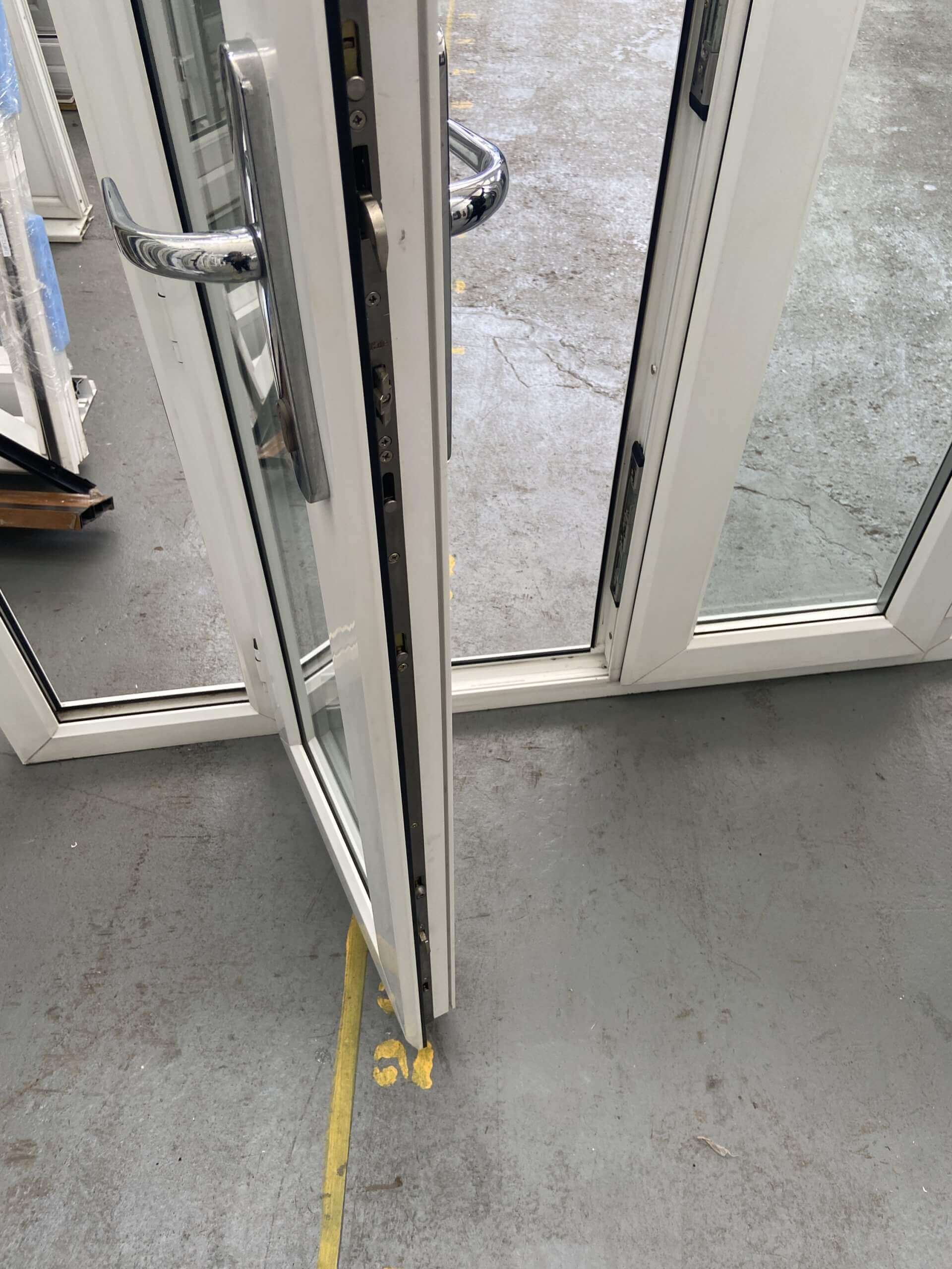 uPVC White French Doors & Sidelights Green doors