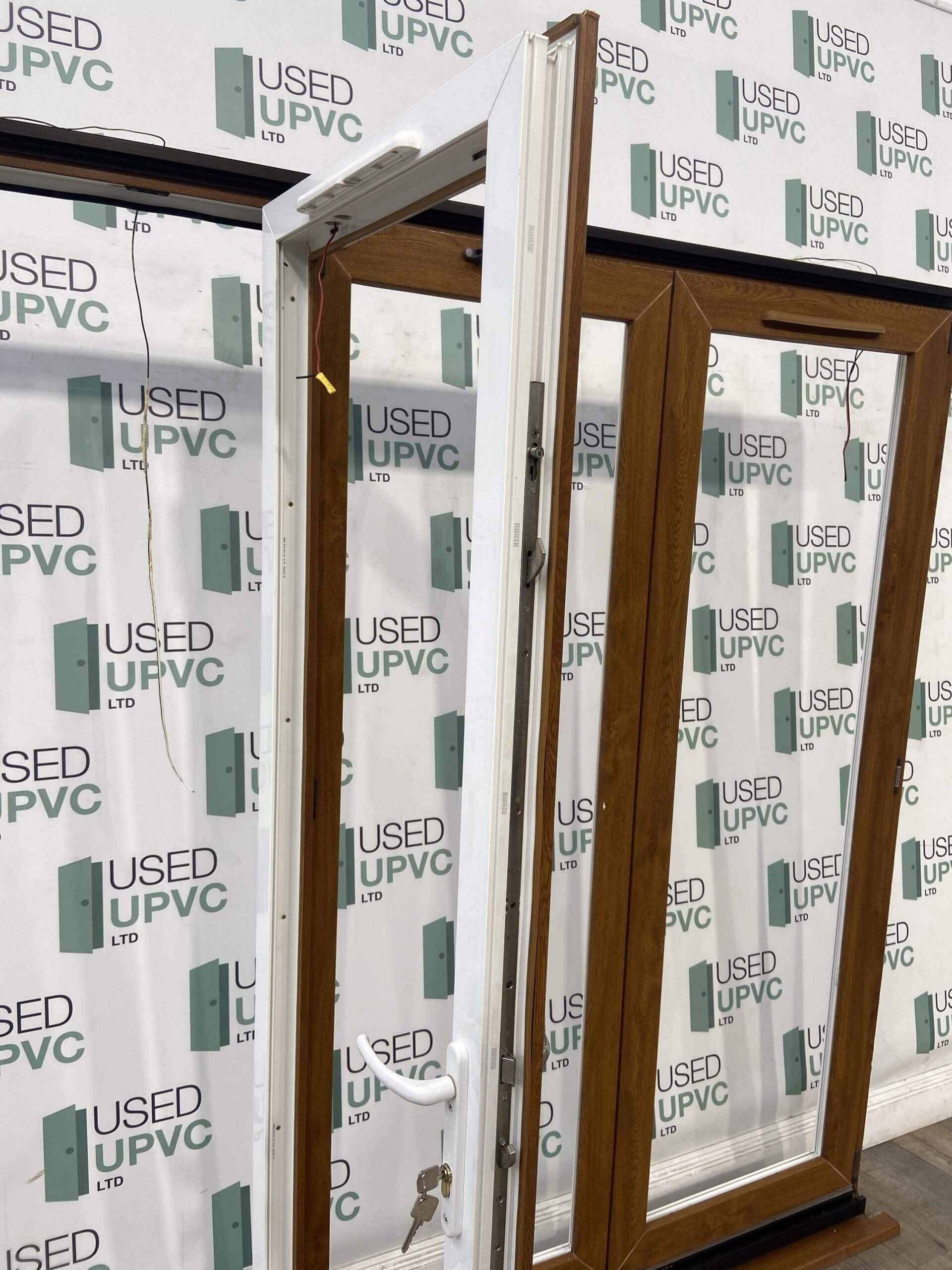 Golden Oak Bifolding Doors Upvc Blinds Brown Bifolds External Exterior