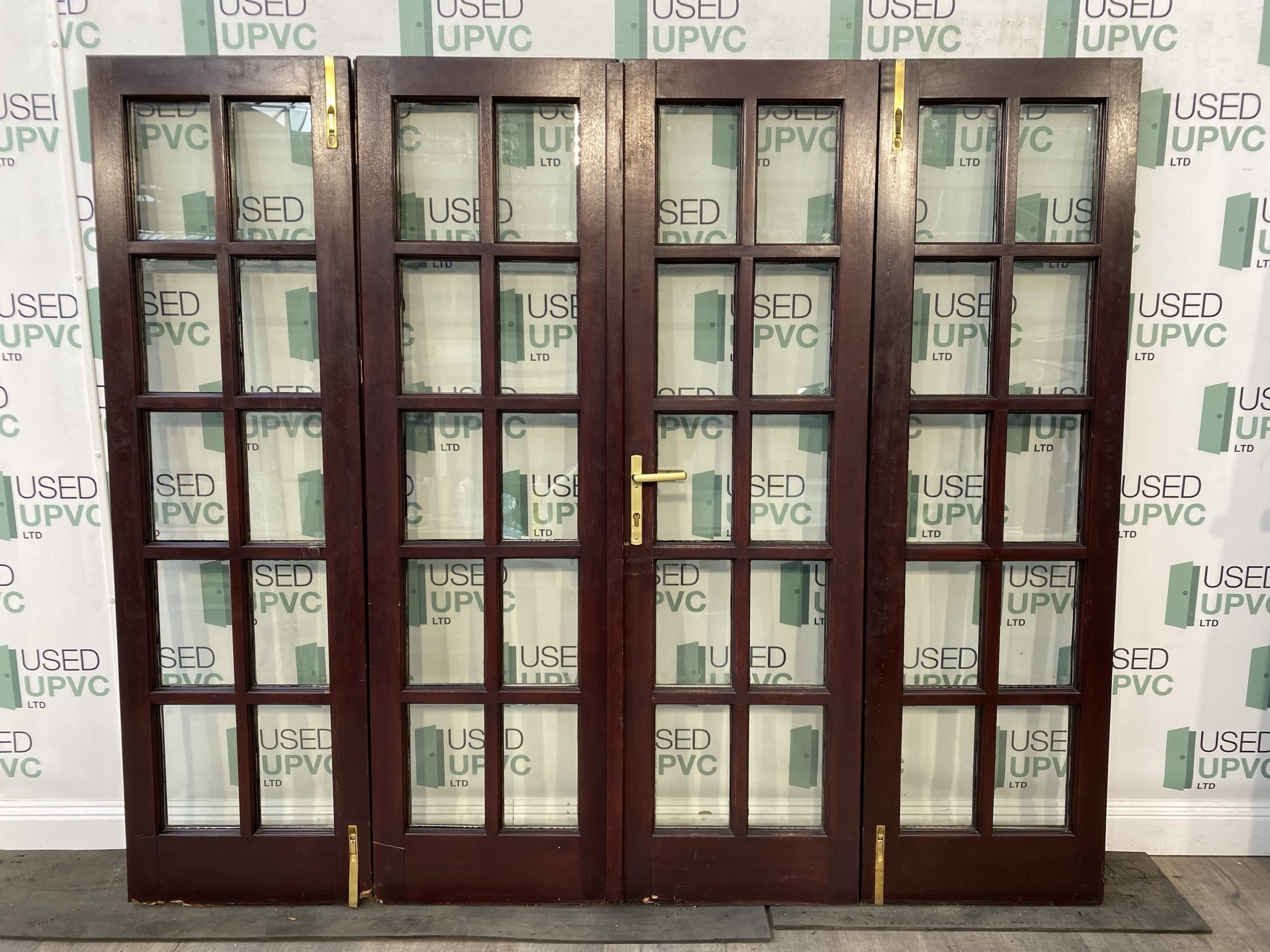 Bespoke Wooden French Doors Hardwood Brown Bars External