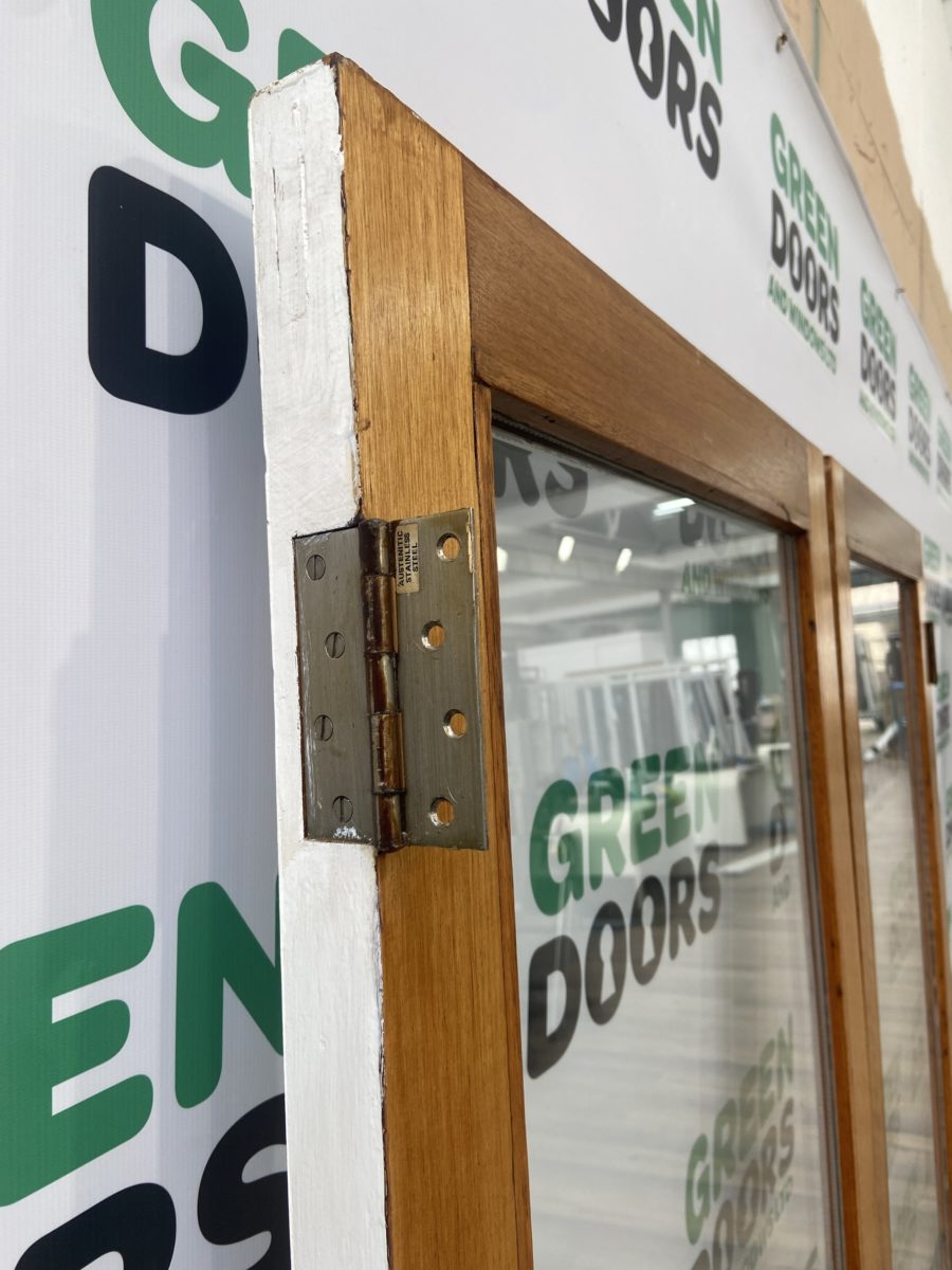 HARDWOOD FRENCH DOORS GOLDEN OAK BROWN WOOD GRAIN EXTERNAL BESPOKE