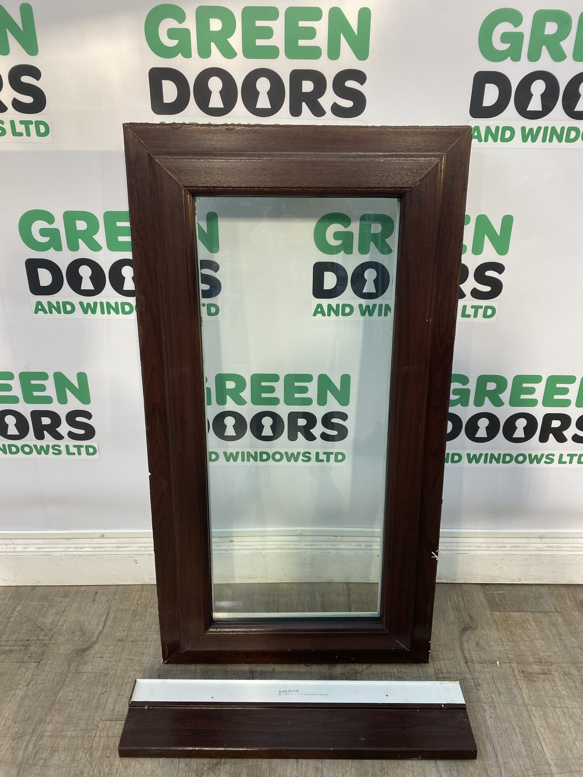 uPVC Brown (Rosewood) Casement Window Green doors