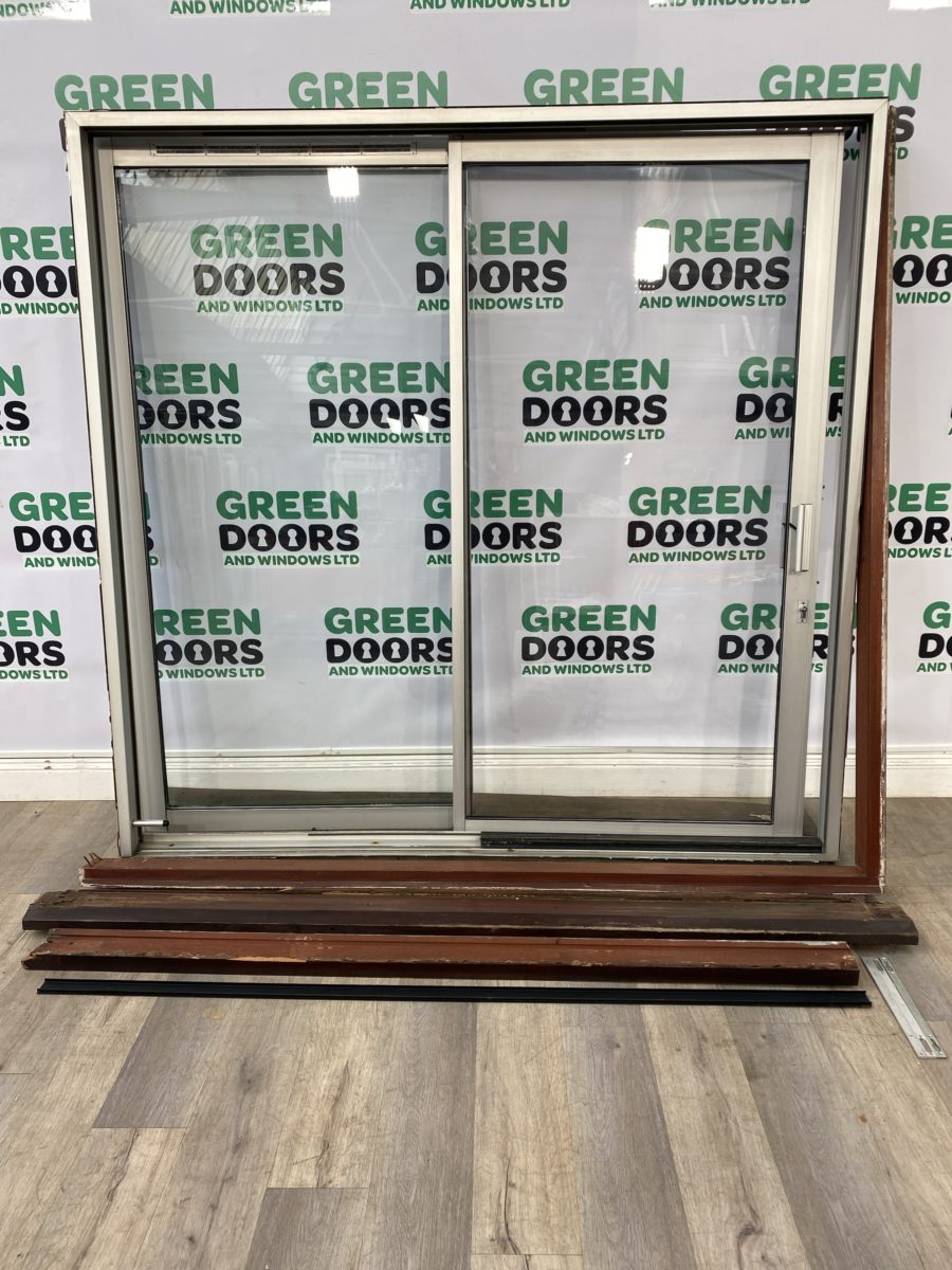 Aluminium Sliding Patio Doors Silver External Exterior Double Glazed