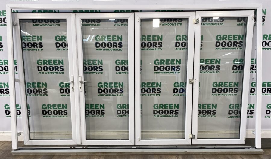 Upvc Bifold Door White Sliding Folding External Exterior Double Glazed