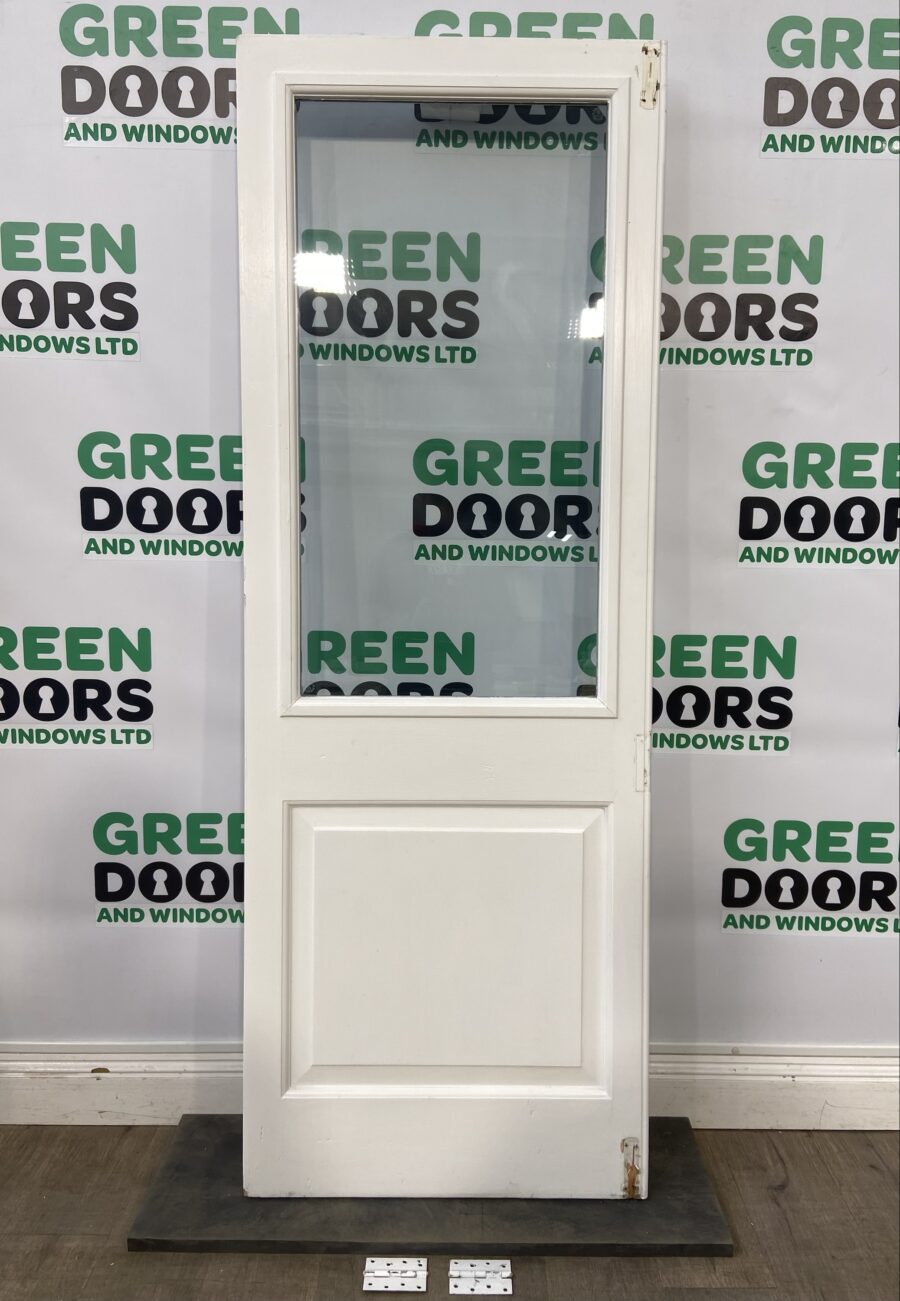 WOODEN BACK DOOR TIMBER EXTERNAL WHITE EXTERIOR DOUBLE GLAZED FIXED