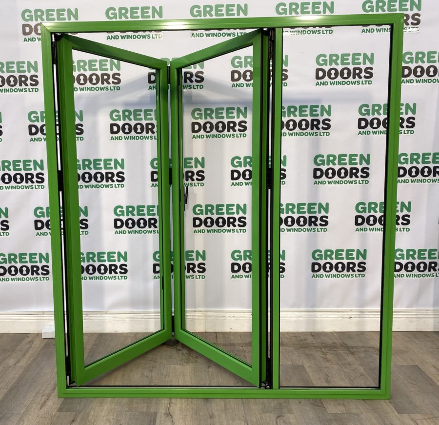 Bifold Doors Aluminium Green Aluk Inward Opening Double Glazed Exterior