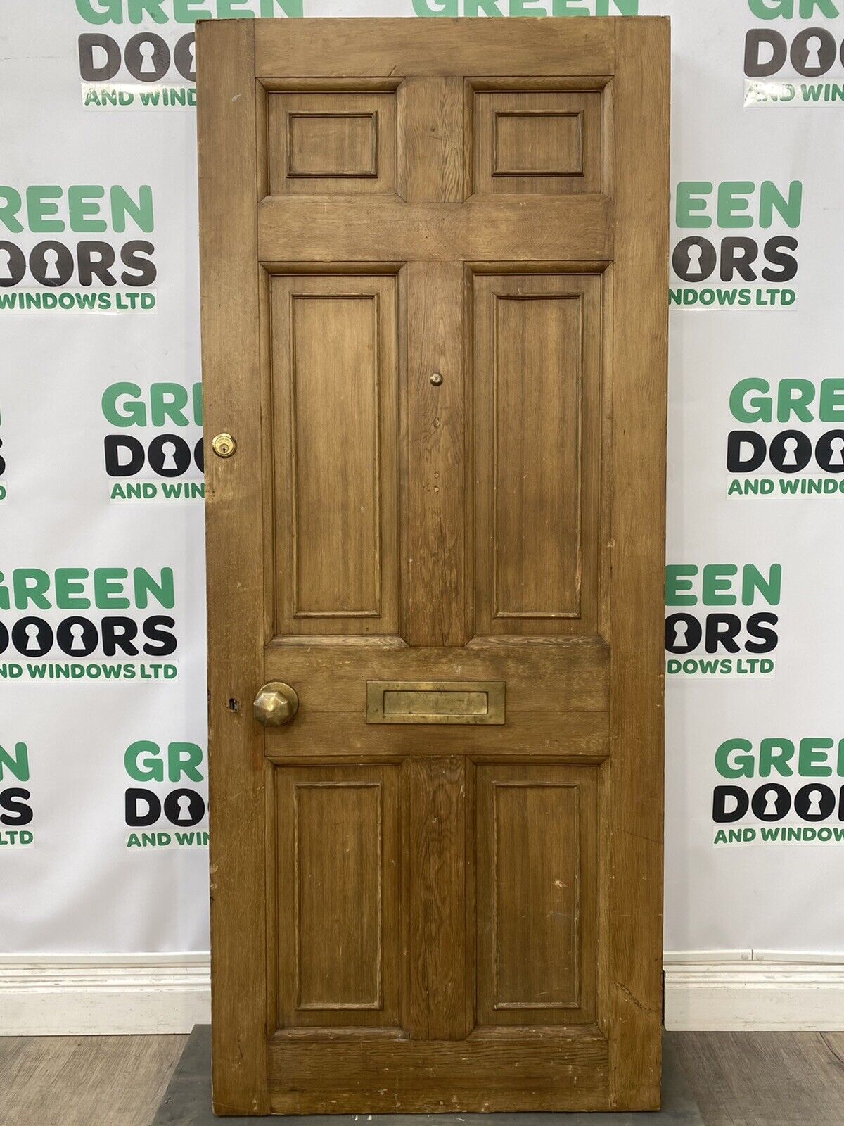 Wooden Timber Front Door Brown Pine Antique Reclaimed 1930s Wood External Used Green doors