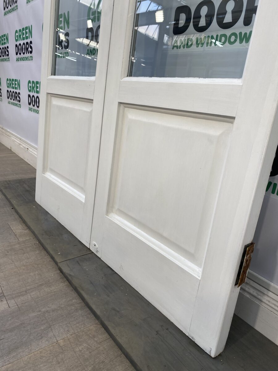 Hardwood french door grey external exterior double glazed short wooden