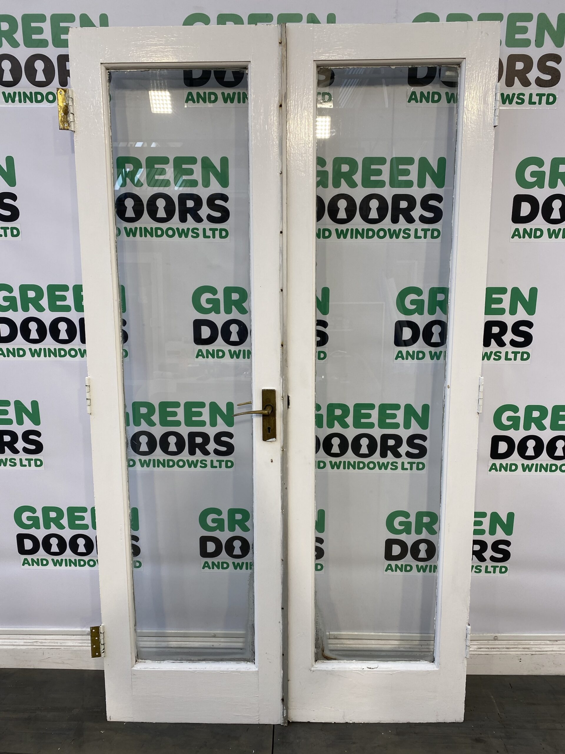 Hardwood White French Doors Green doors