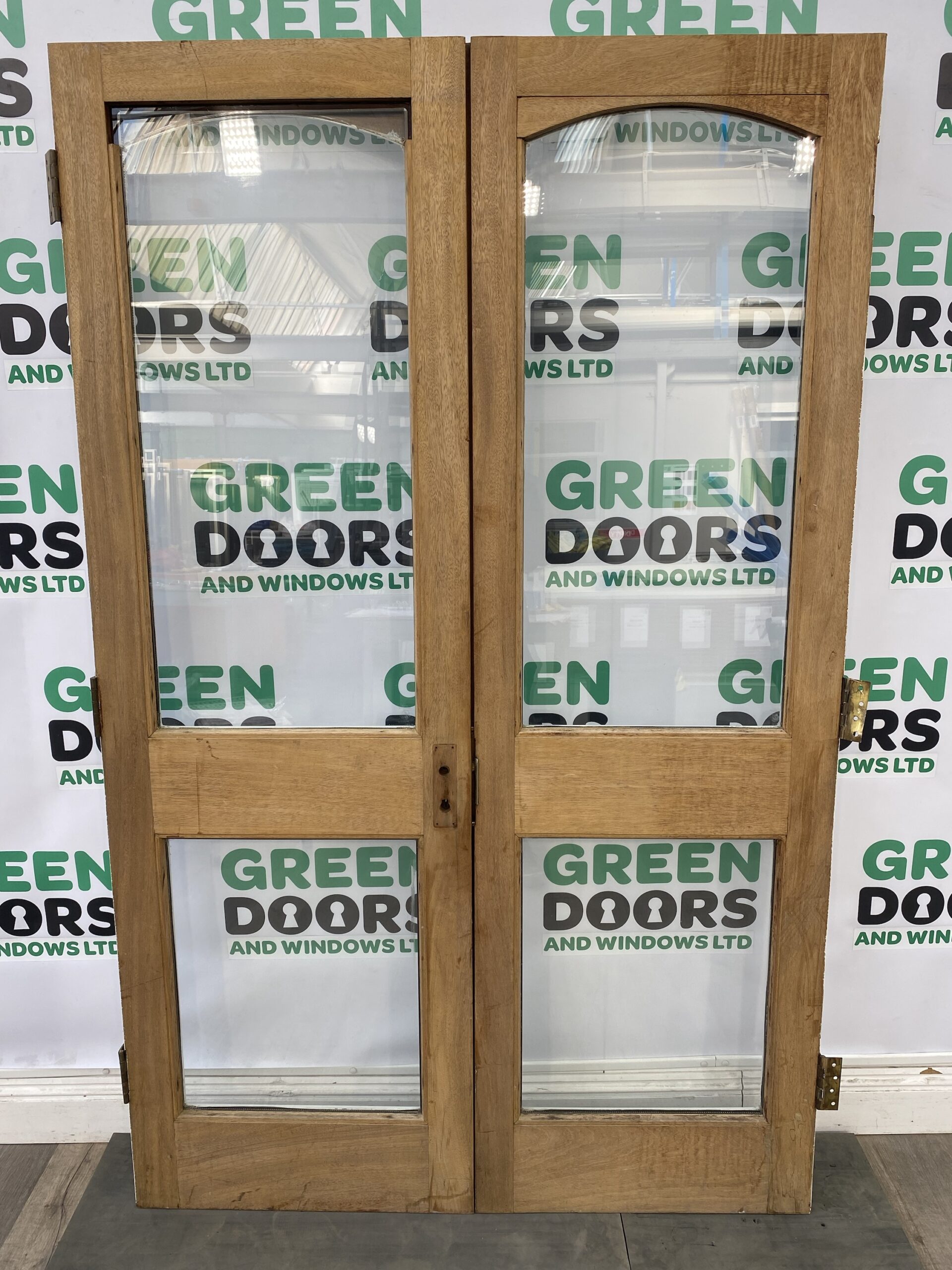 Wooden French Doors Hardwood External Exterior Double Glazed Short Used