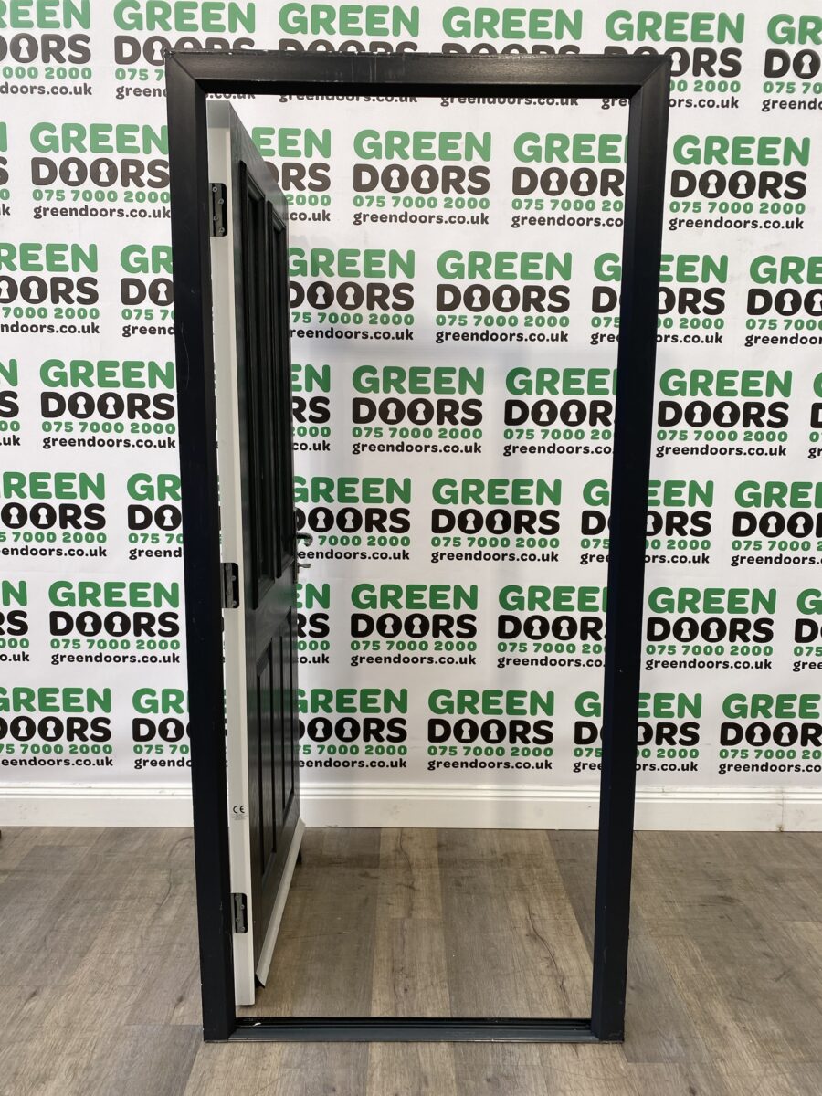 Doorstop Composite Back Door Used External Exterior Grey Wood Grain