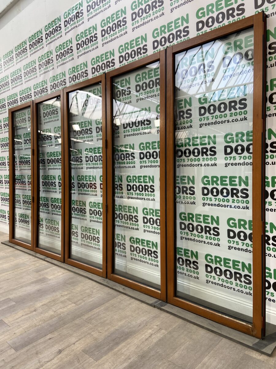 WOODEN BIFOLD DOORS HARDWOOD USED BESPOKE DOOR EXTERNAL EXTERIOR