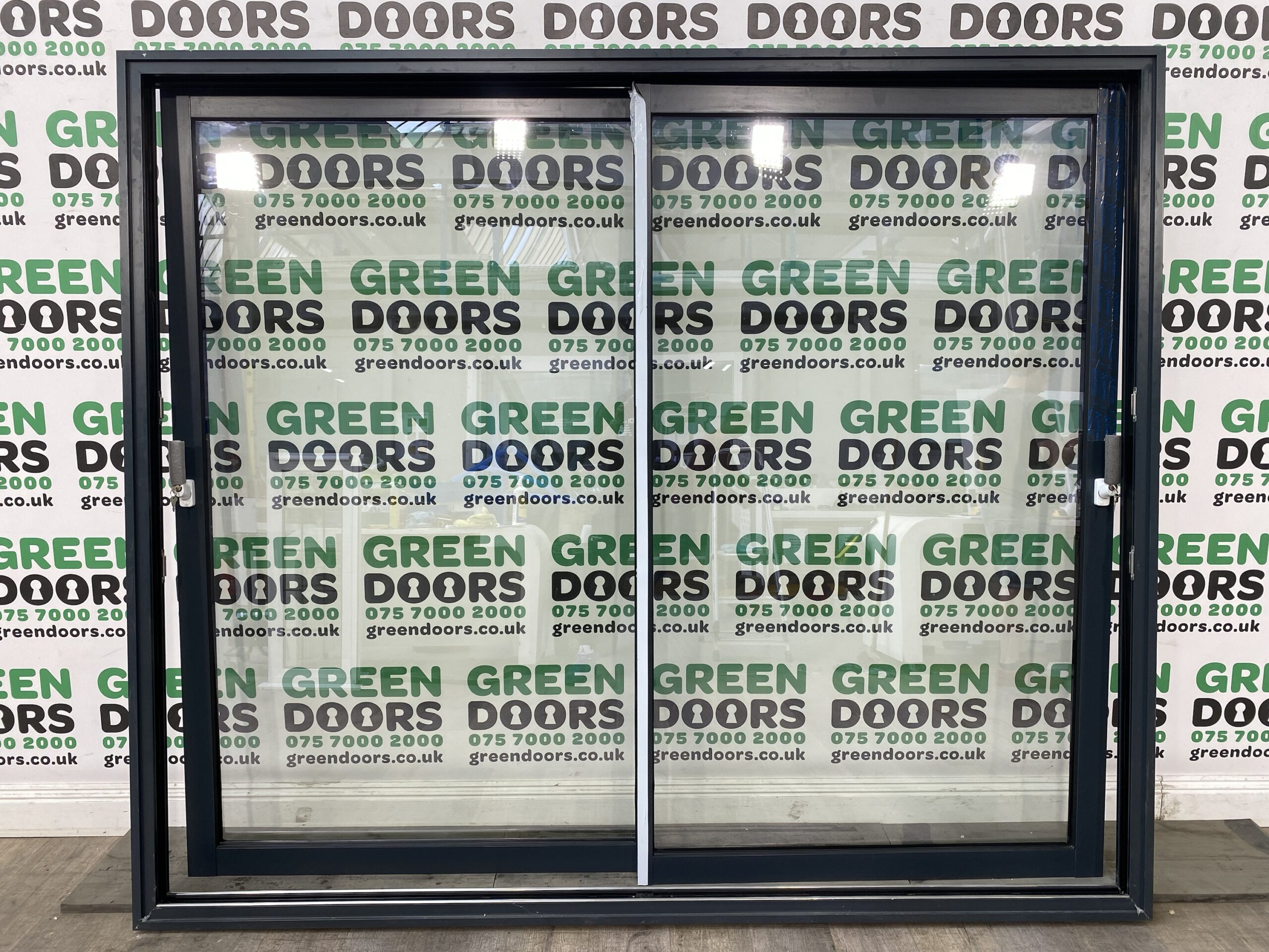 'Cortizo' Aluminium Grey Patio/Sliding Doors Green doors