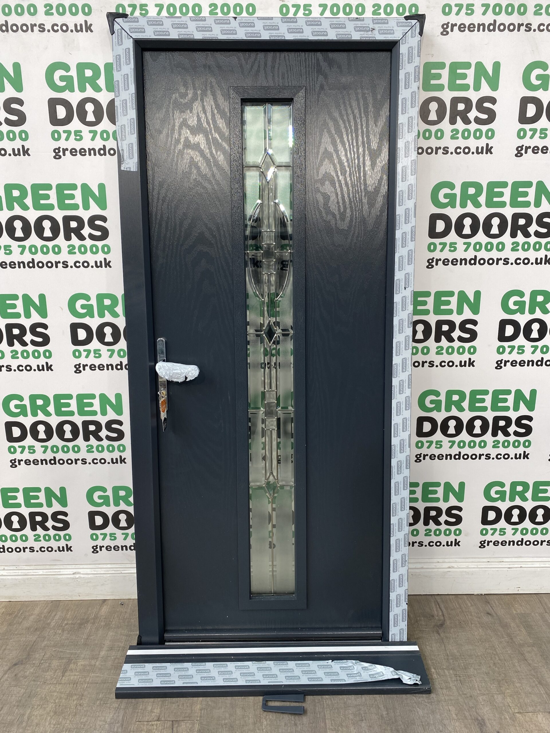 Eurocell Composite Anthracite Grey Front Door Green doors