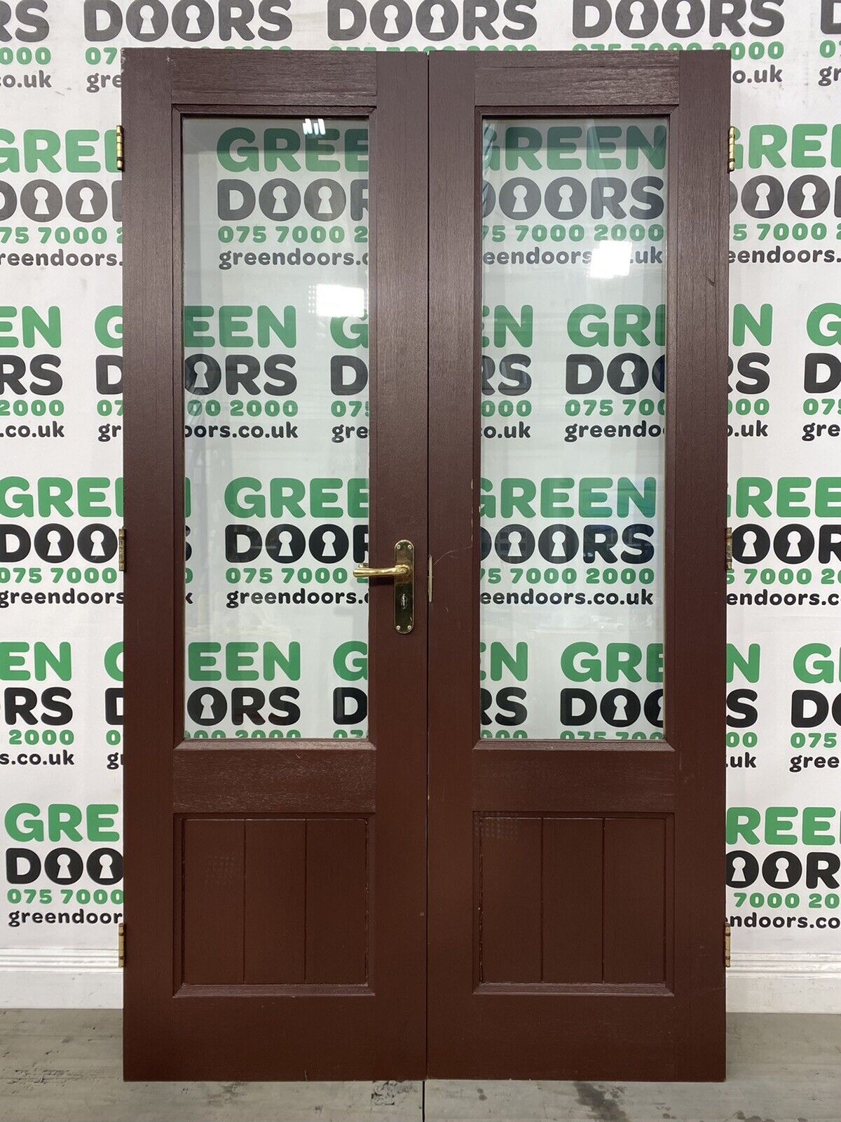 Hardwood French Doors Green doors