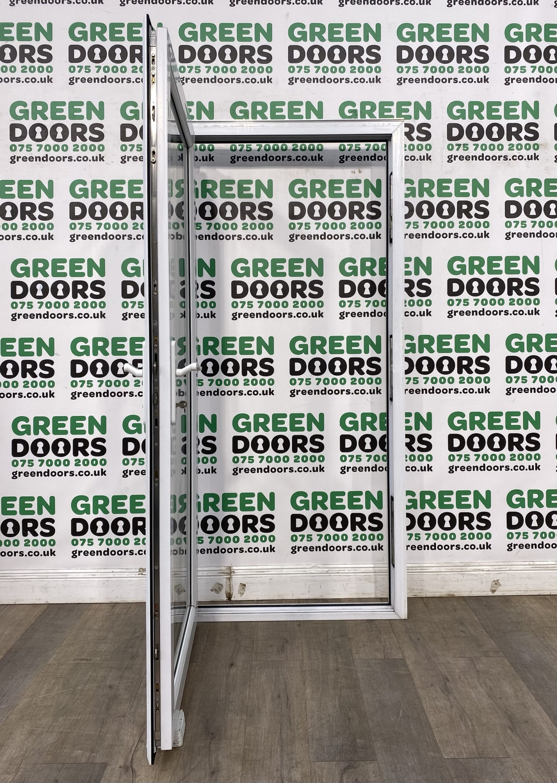 Upvc White Back Door Green doors