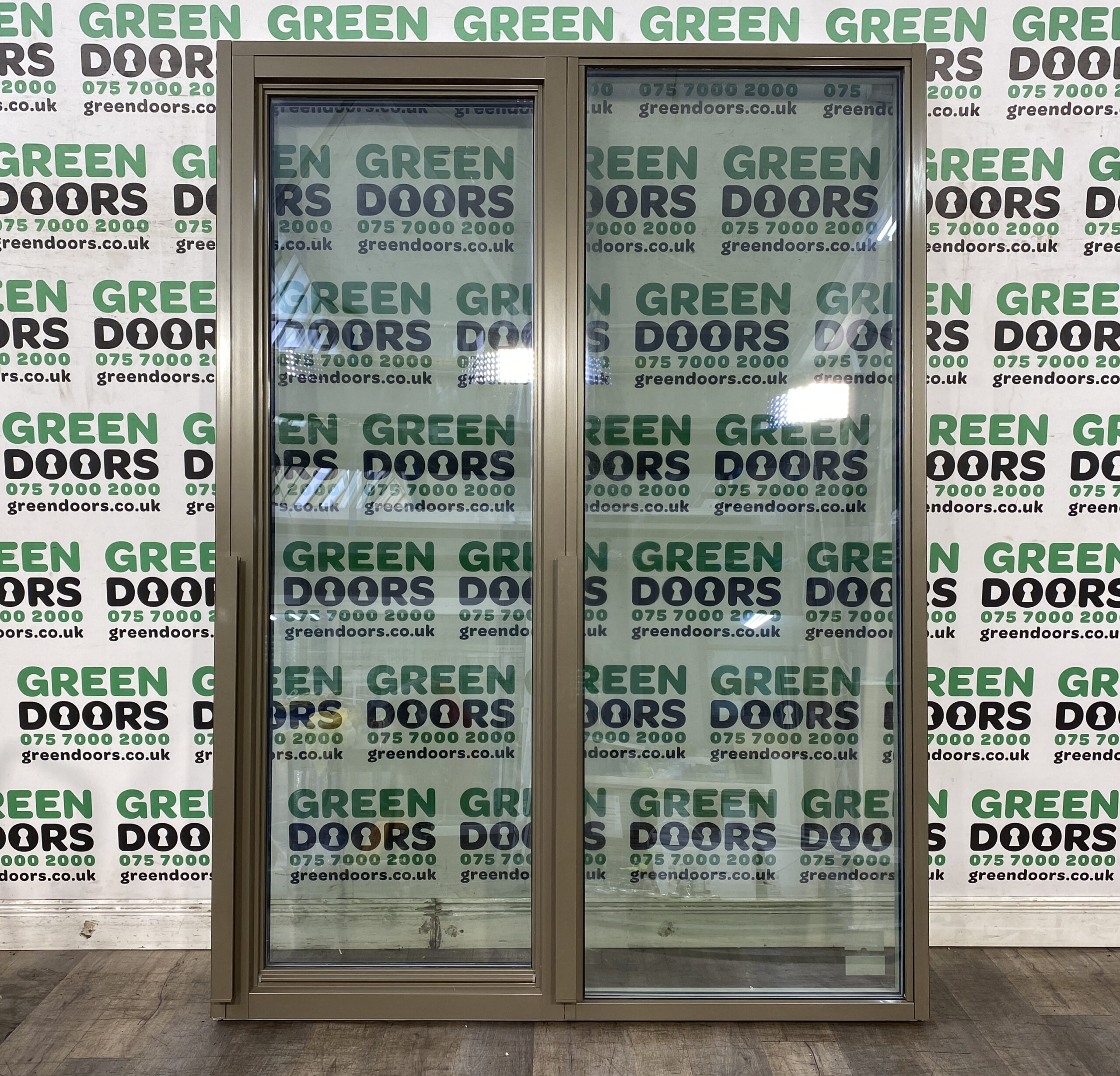 MODERN BACK DOOR ALUMINIUM ALI EXTERNAL GREY GLAZED EXTERIOR NEW ALL GLASS WIDE