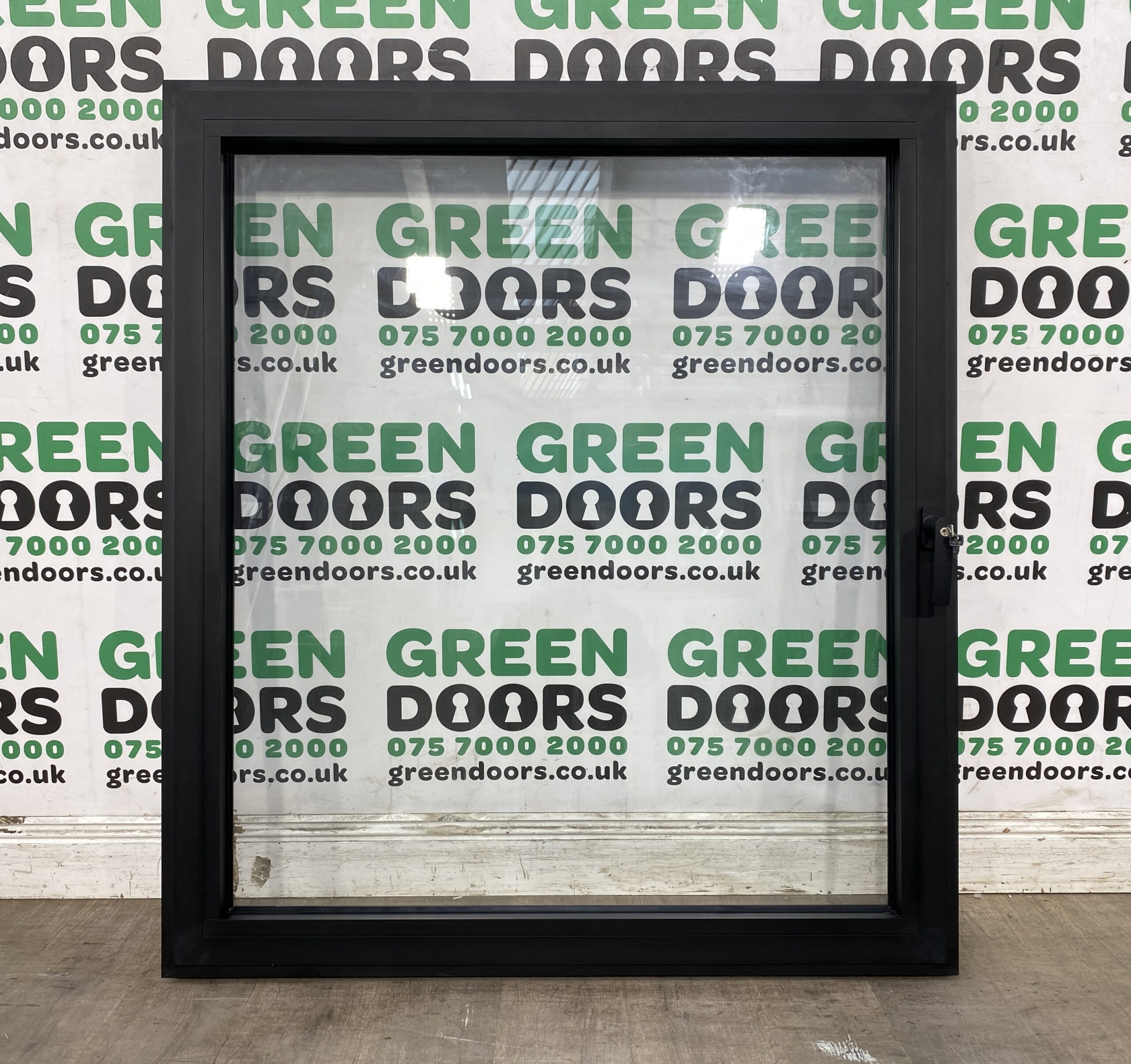 INWARDS OPENING CASEMENT WINDOW ALUMINIUM GLAZED DOUBLE EXTERNAL NEW ALI BLACK