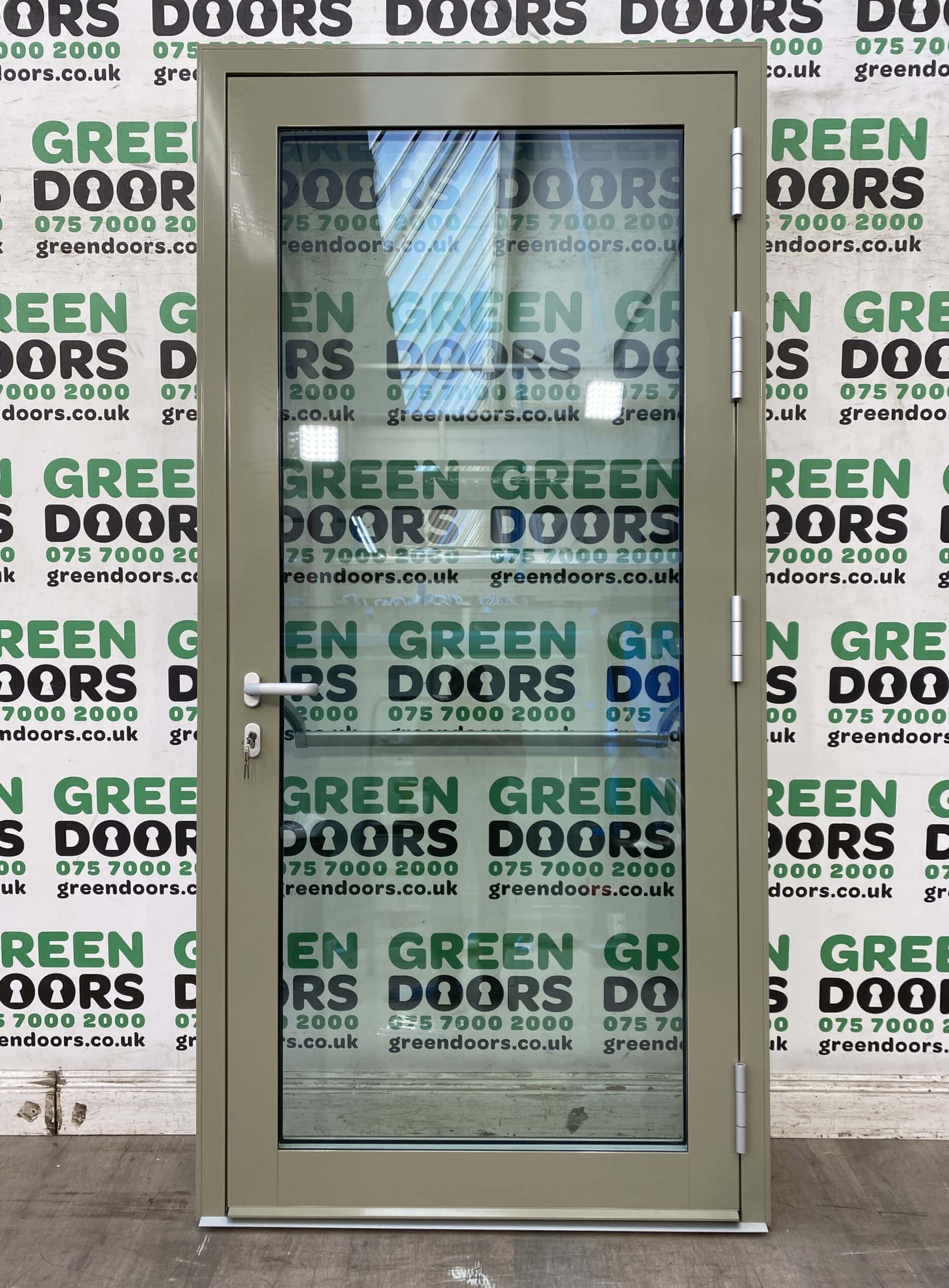 Grey Aluminium Back door | Green doors