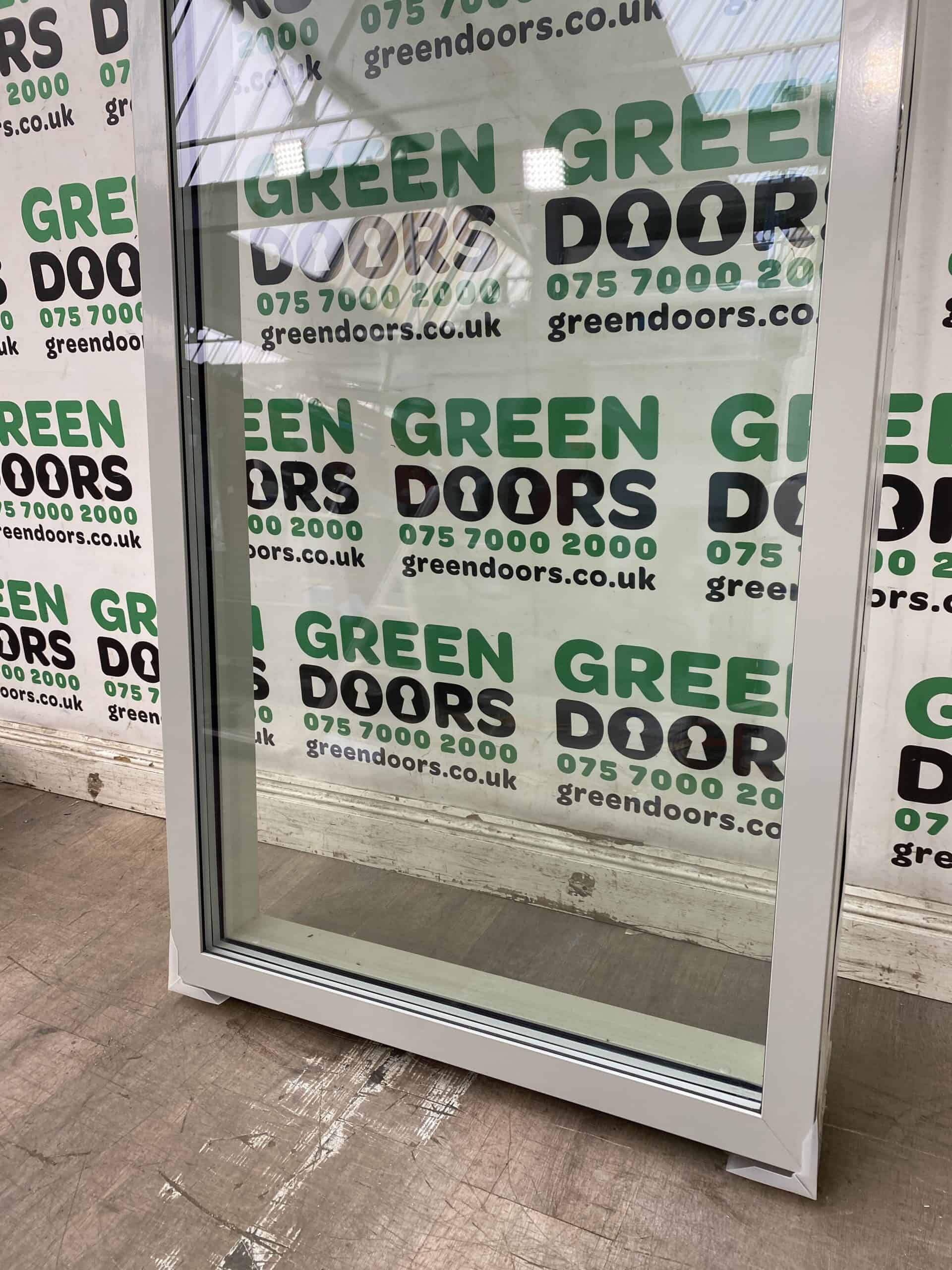 Grey Aluminium Fixed window | Green doors