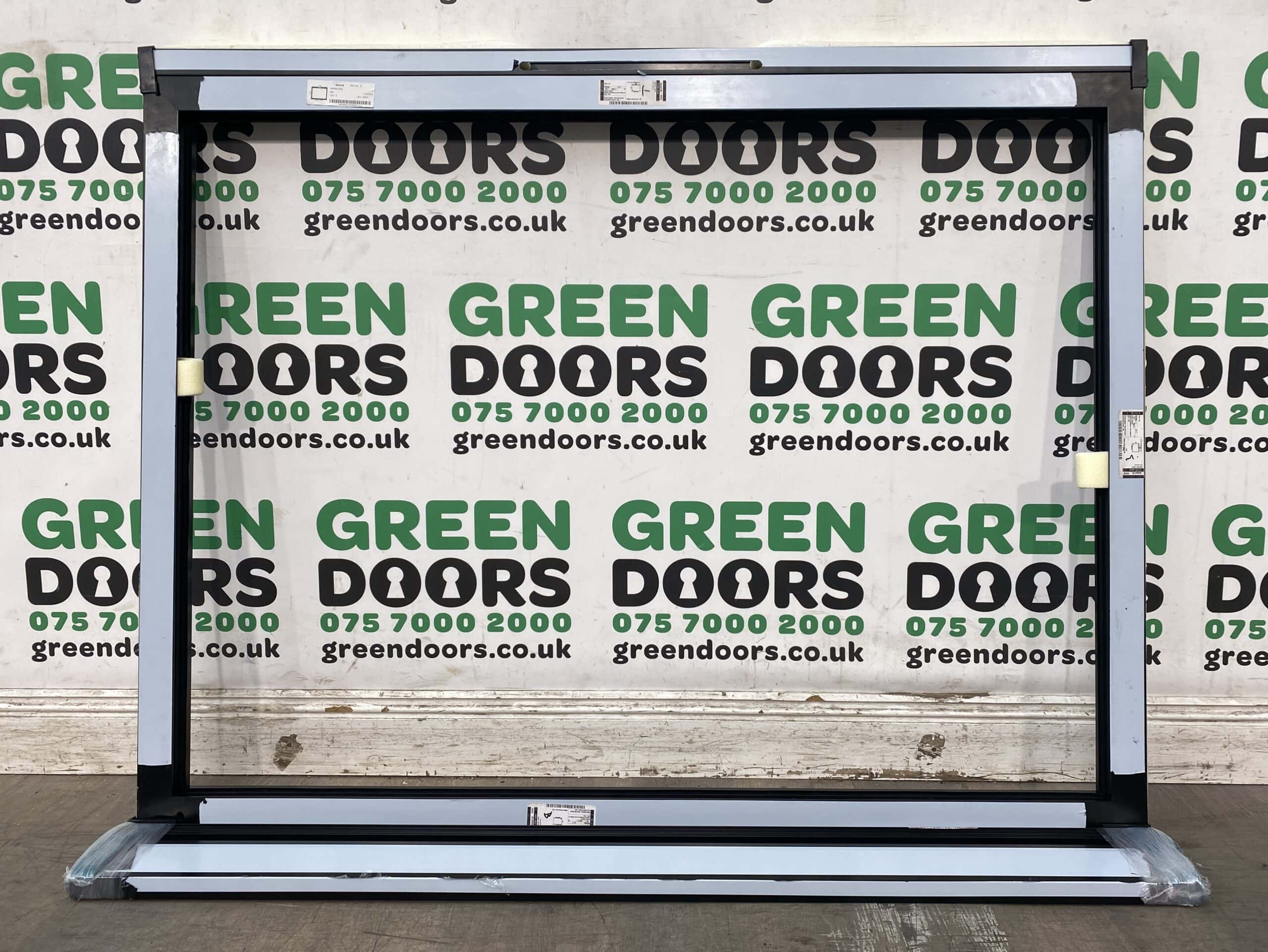 SMALL ALUMINIUM FIXED WINDOW PANORAMIC EXTERNAL EXTERIOR BLACK DOUBLE GLAZED