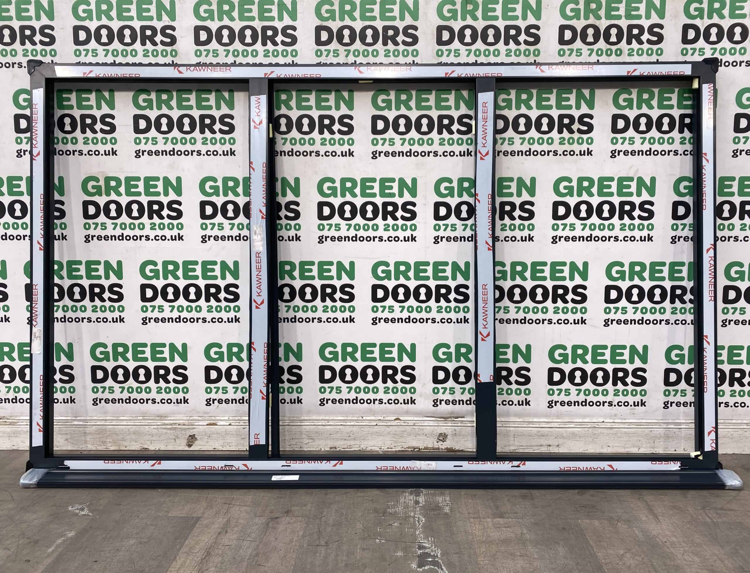 BLACK ALUMINIUM FIXED WINDOW EXTERNAL EXTERIOR DOUBLE GLAZED WDE BIG 3 THREE NEW