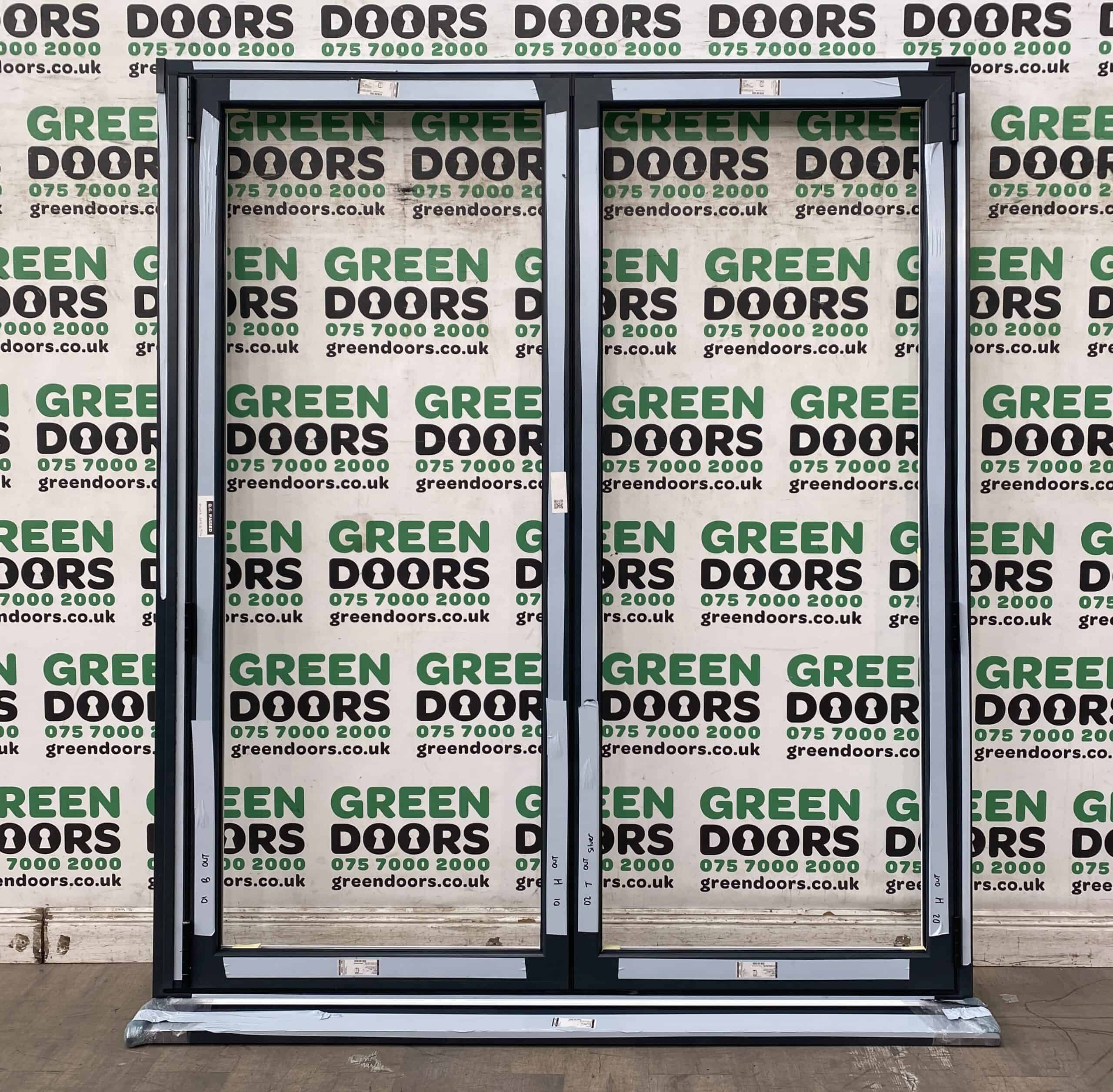 ALUMINIUM BI-FOLDING DOORS GREY EXTERNAL DOUBLE GLAZED NEW FOLDING DOOR SET