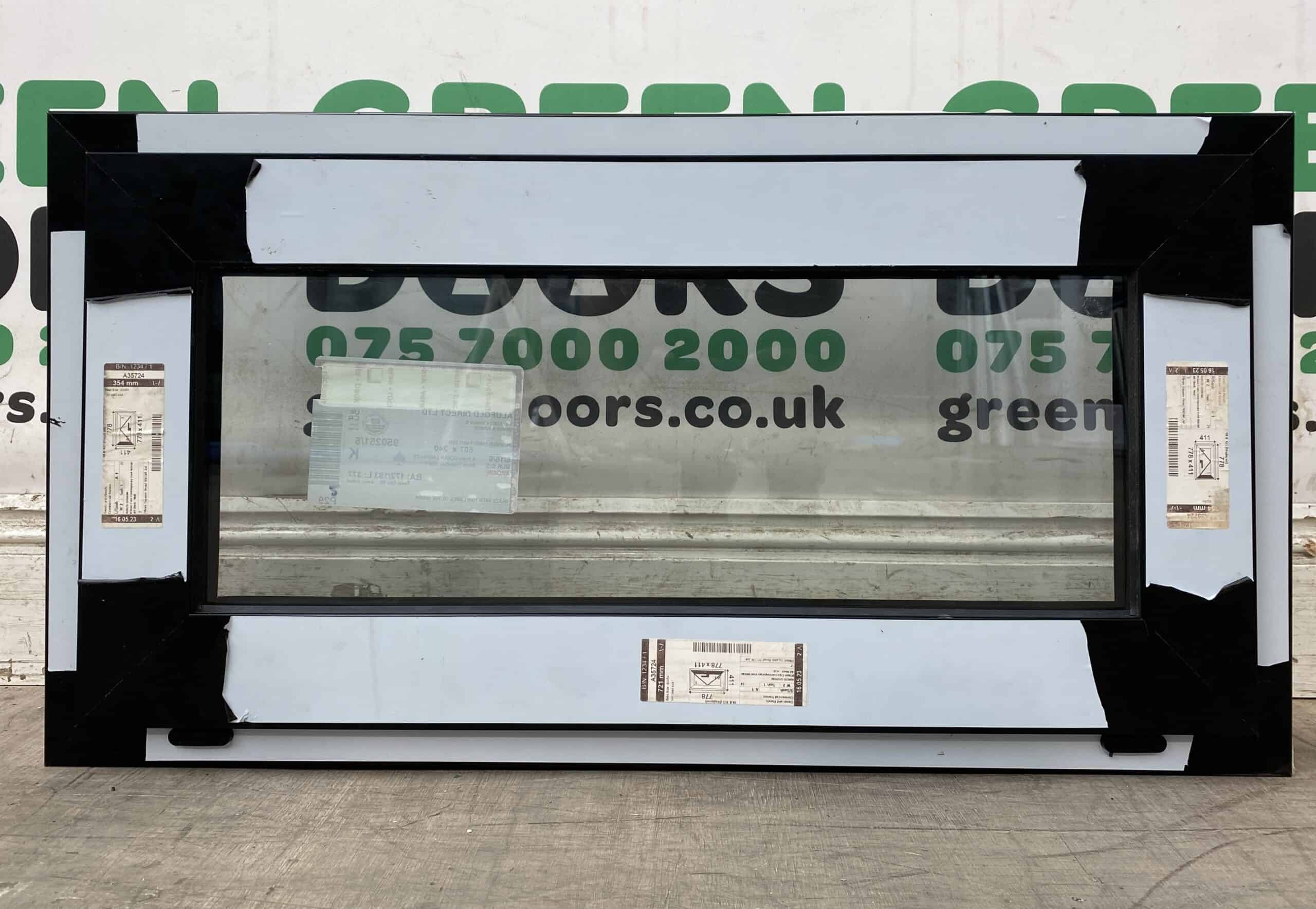 SMALL TINY BATHROOM WINDOW TOP HUNG CASEMENT EXTERNAL ALUMINIUM BLACK GLAZED
