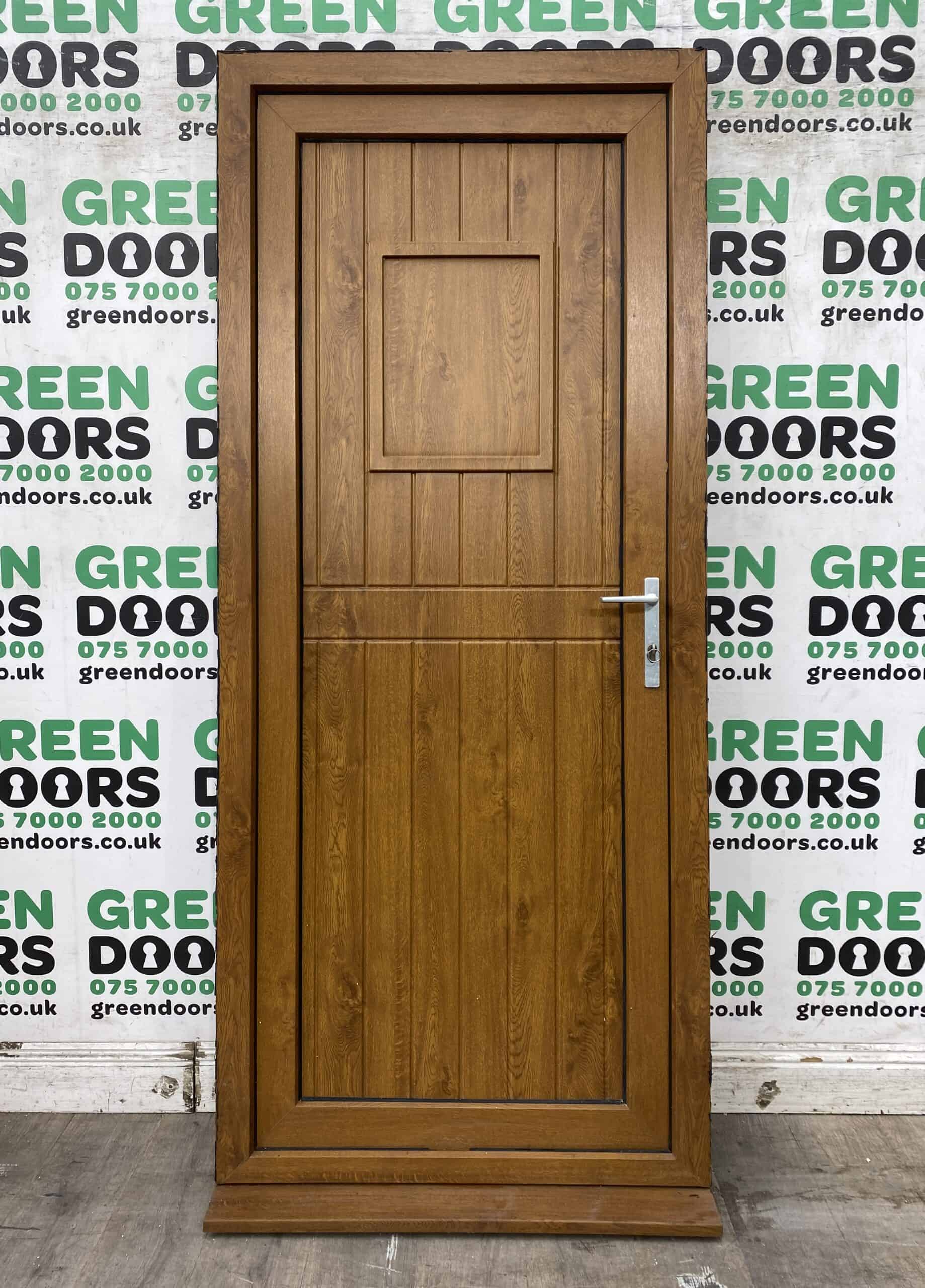 GOLDEN OAK BACK DOOR BROWN EXTERNAL EXTERIOR WOODGRAIN NO GLASS UPVC PVCU PVC