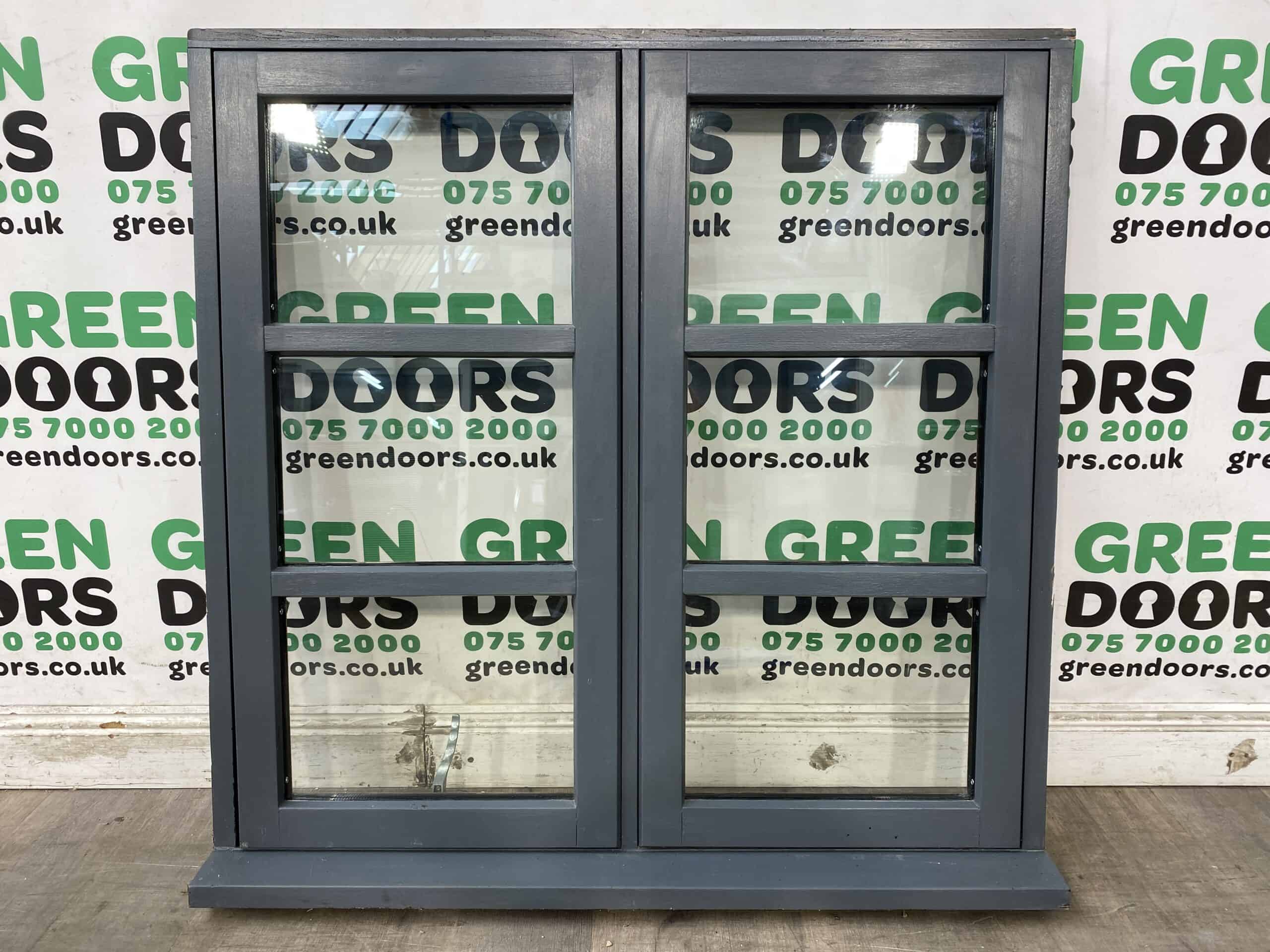 WOODEN CASEMENT WINDOW HERITAGE GREY GEORGIAN BARS DOUBLE GLAZED USED