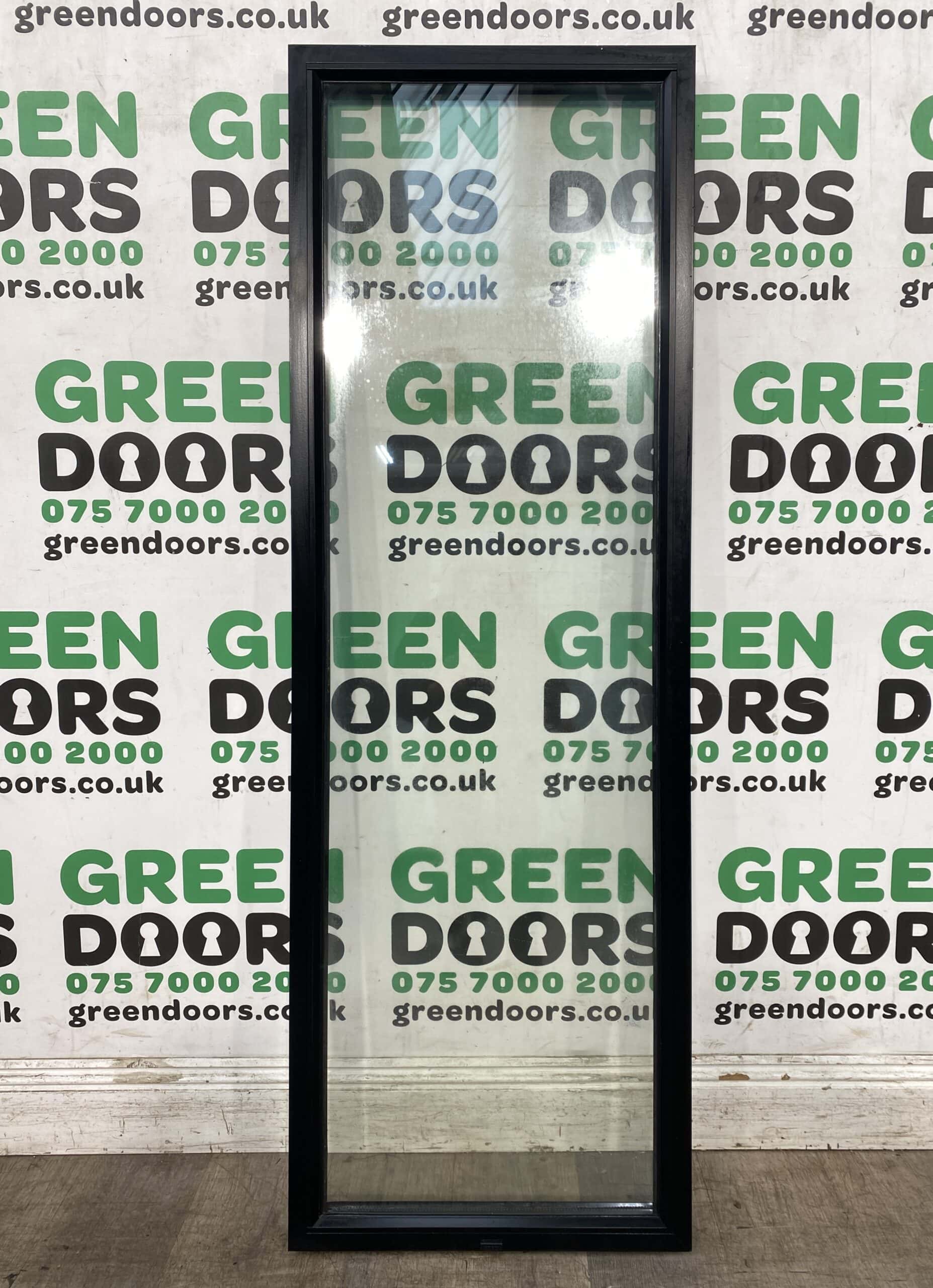 THIN NARROW FIXED WINDOW BLACK ALUMINIUM EXTERNAL EXTERIOR DOIBLE GLAZED USED