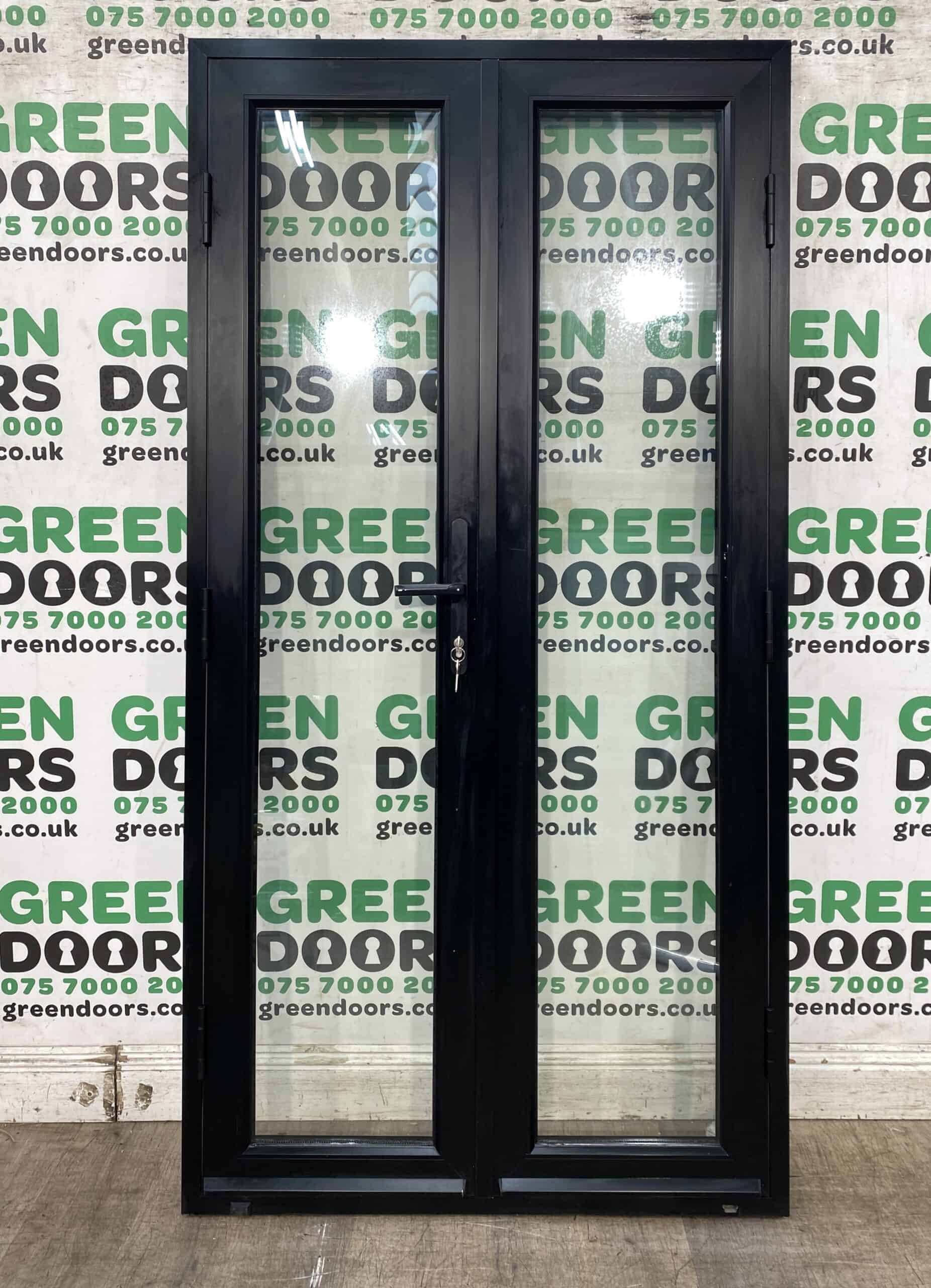 THIN NARROW FRENCH DOORS ALUMINIUM BLACK FRENCH DOORS EXTERNAL EXTERIOR USED